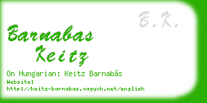 barnabas keitz business card